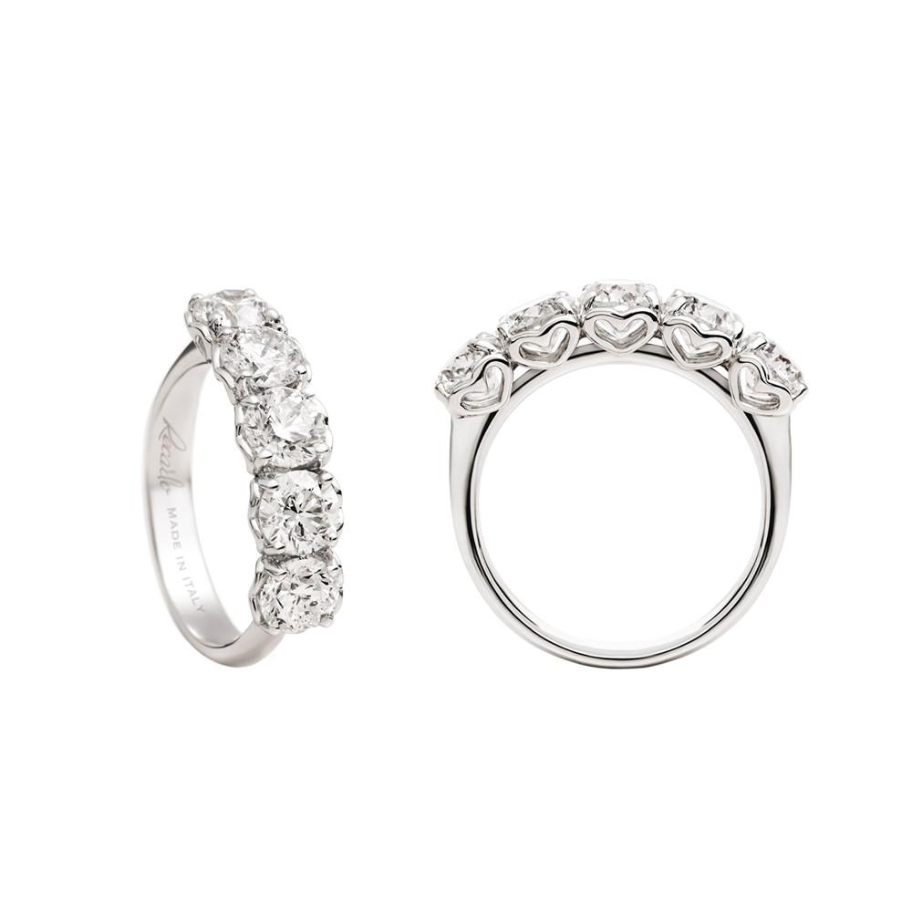 Anello 5 Pietre in Oro Bianco Anniversary Recarlo