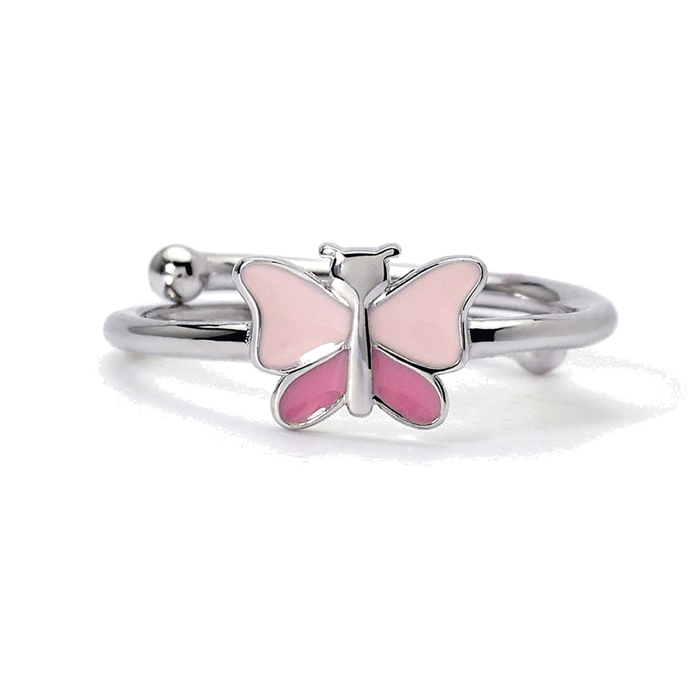 Anello Bambina Farfallina Butterfly Smaltato in Argento Mabina Gioielli