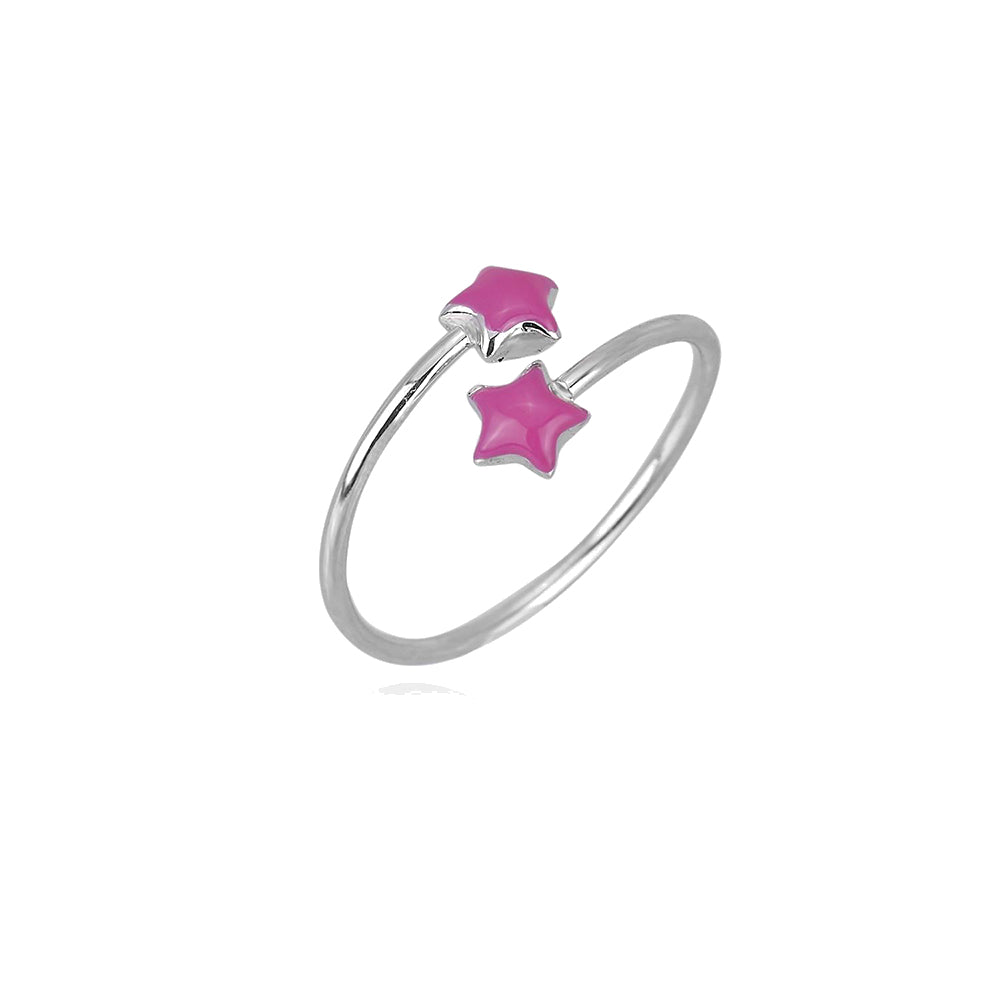 Anello Bambina Stelle Smaltate in Argento Mabina Gioielli