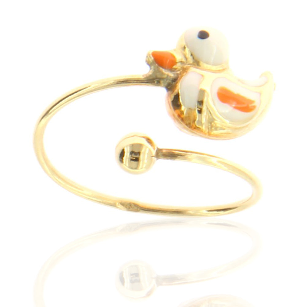 Anello Bambina in Oro Giallo con Paperina