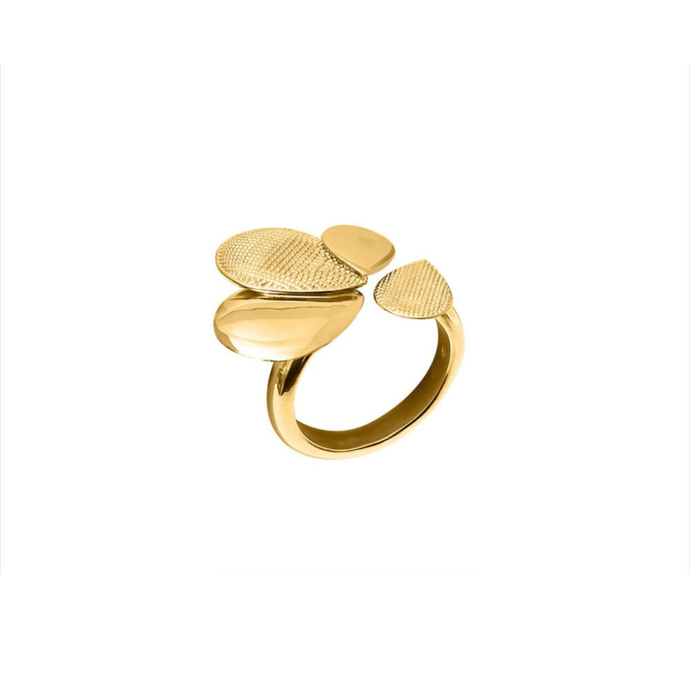 Anello Donna Argento Gold Cosmic Drop Goccia Diva Gioielli