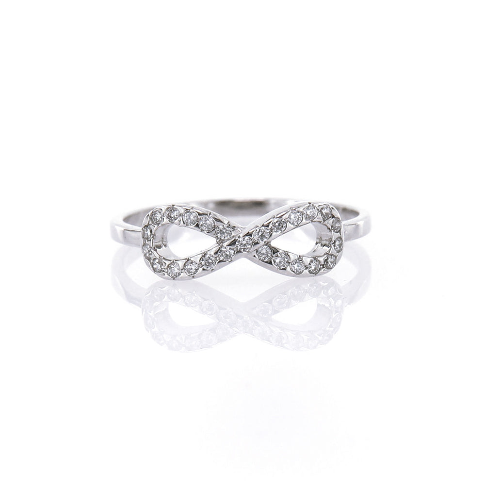 Anello Donna Infinito in Oro Bianco e Zirconi