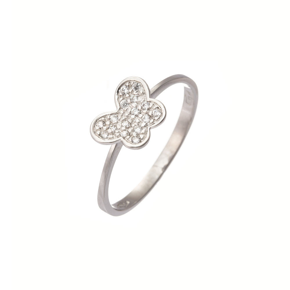 Anello Donna Oro Bianco con Zirconi