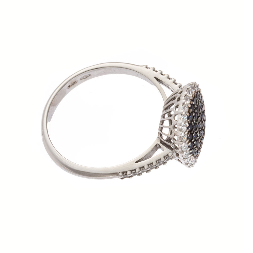 Anello Donna Oro Bianco con Zirconi