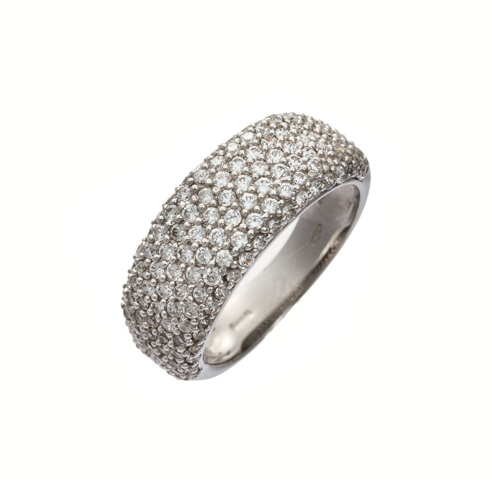 Anello Donna Oro Bianco con Zirconi