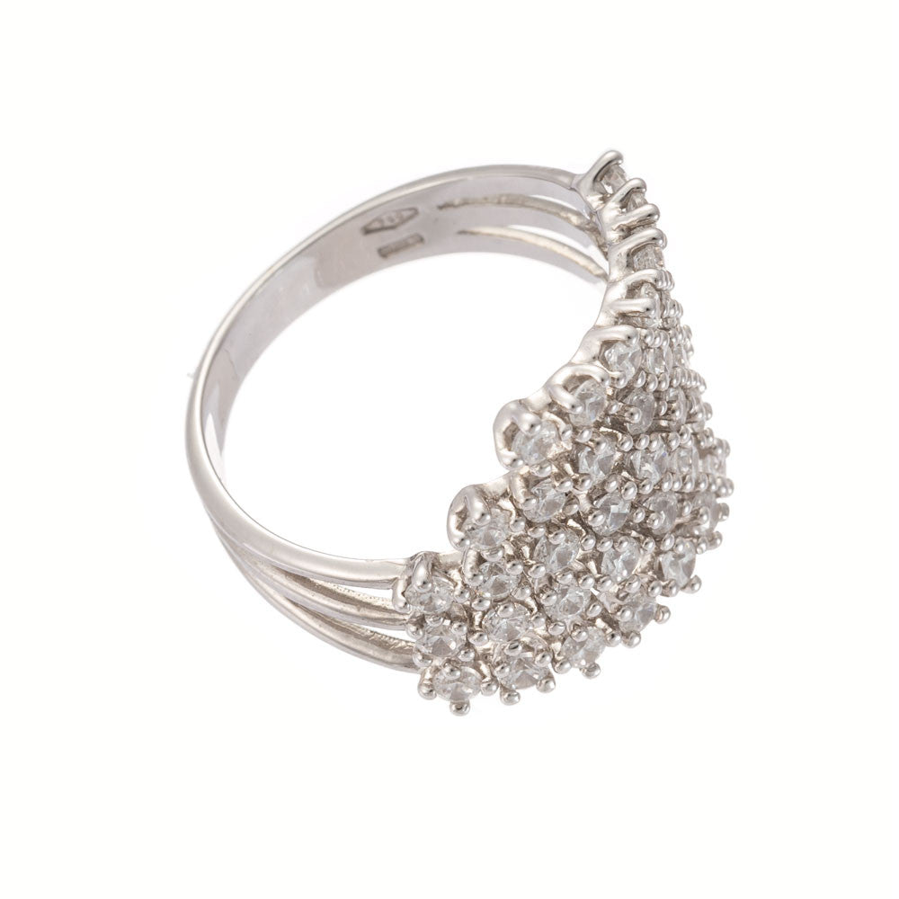 Anello Donna Oro Bianco con Zirconi