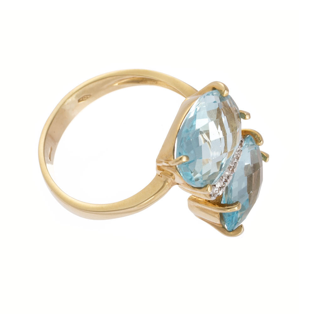 Anello Donna Oro Giallo con Topazio Azzurro