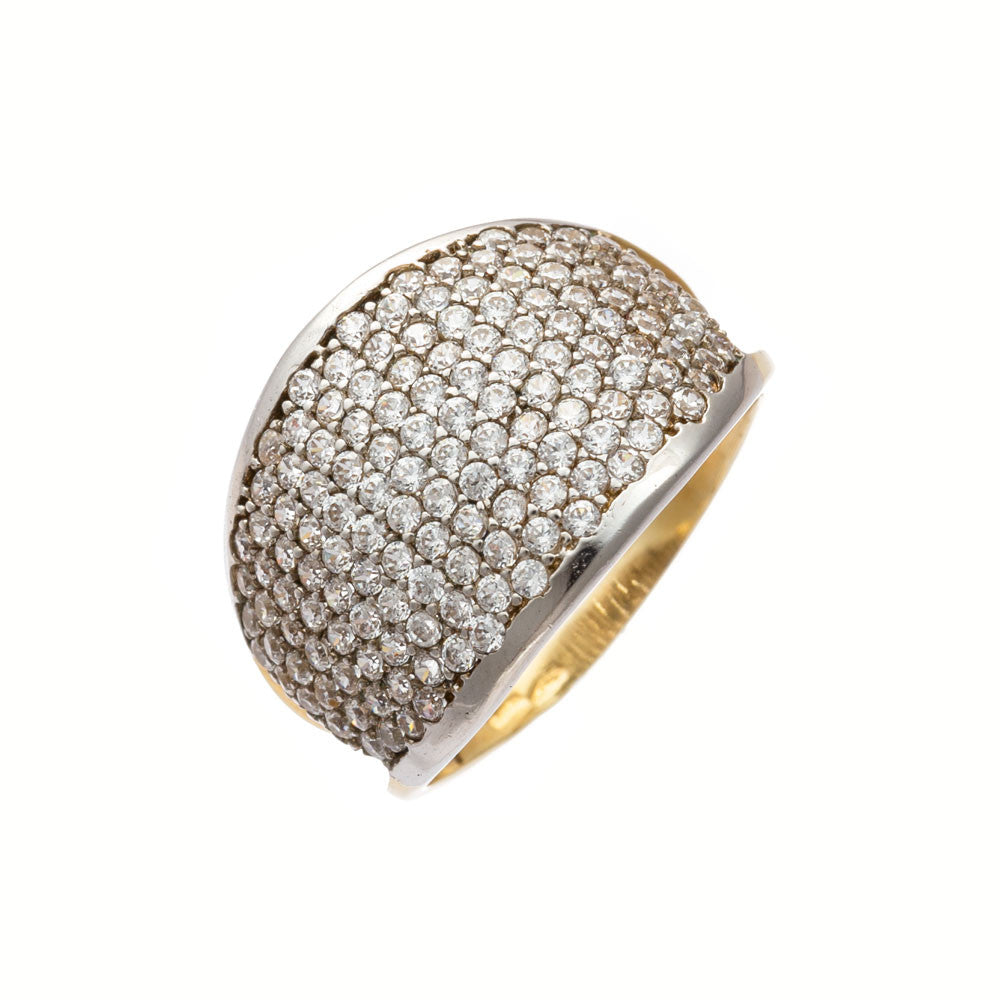 Anello Donna Oro Giallo e Bianco con Zirconi