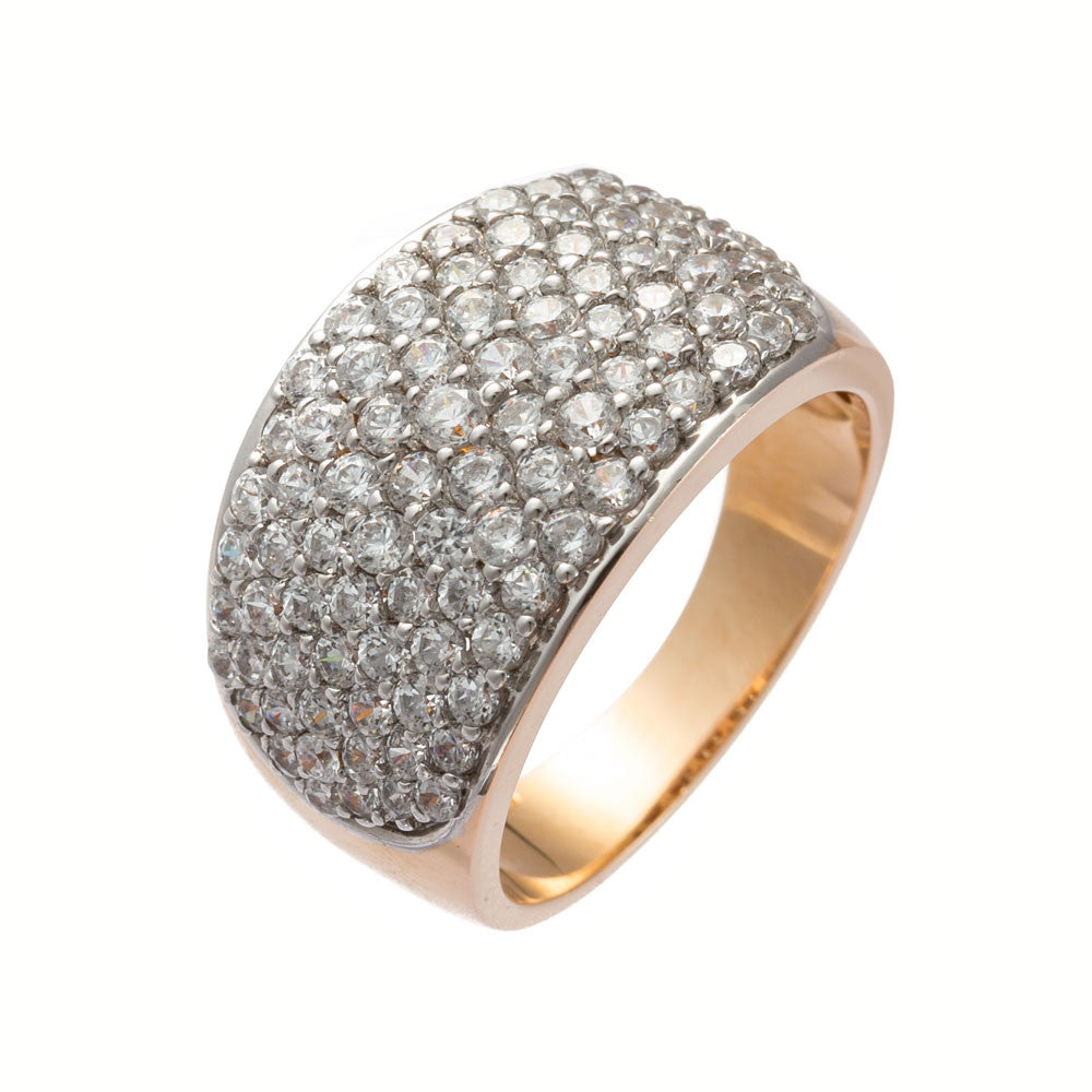 Anello Donna Oro Rosso e Bianco con Zirconi