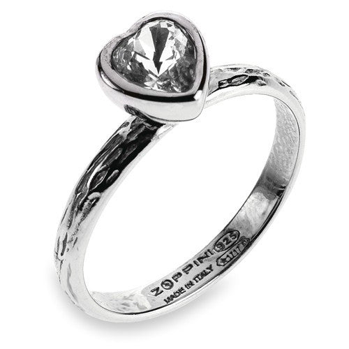 Anello Donna Silverings Cuore Bianco Misura 18 SR_B0013 - Zoppini