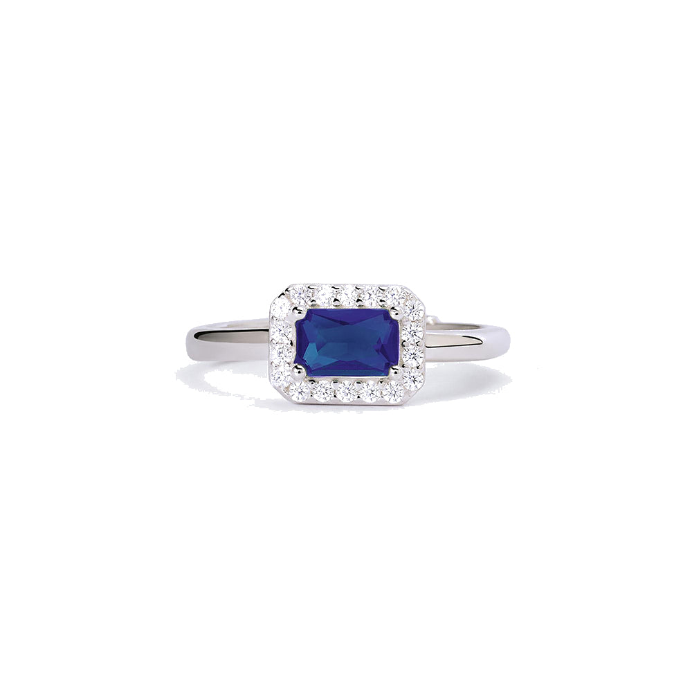 Anello Donna in Argento con Zaffiro Sintetico Mabina Gioielli
