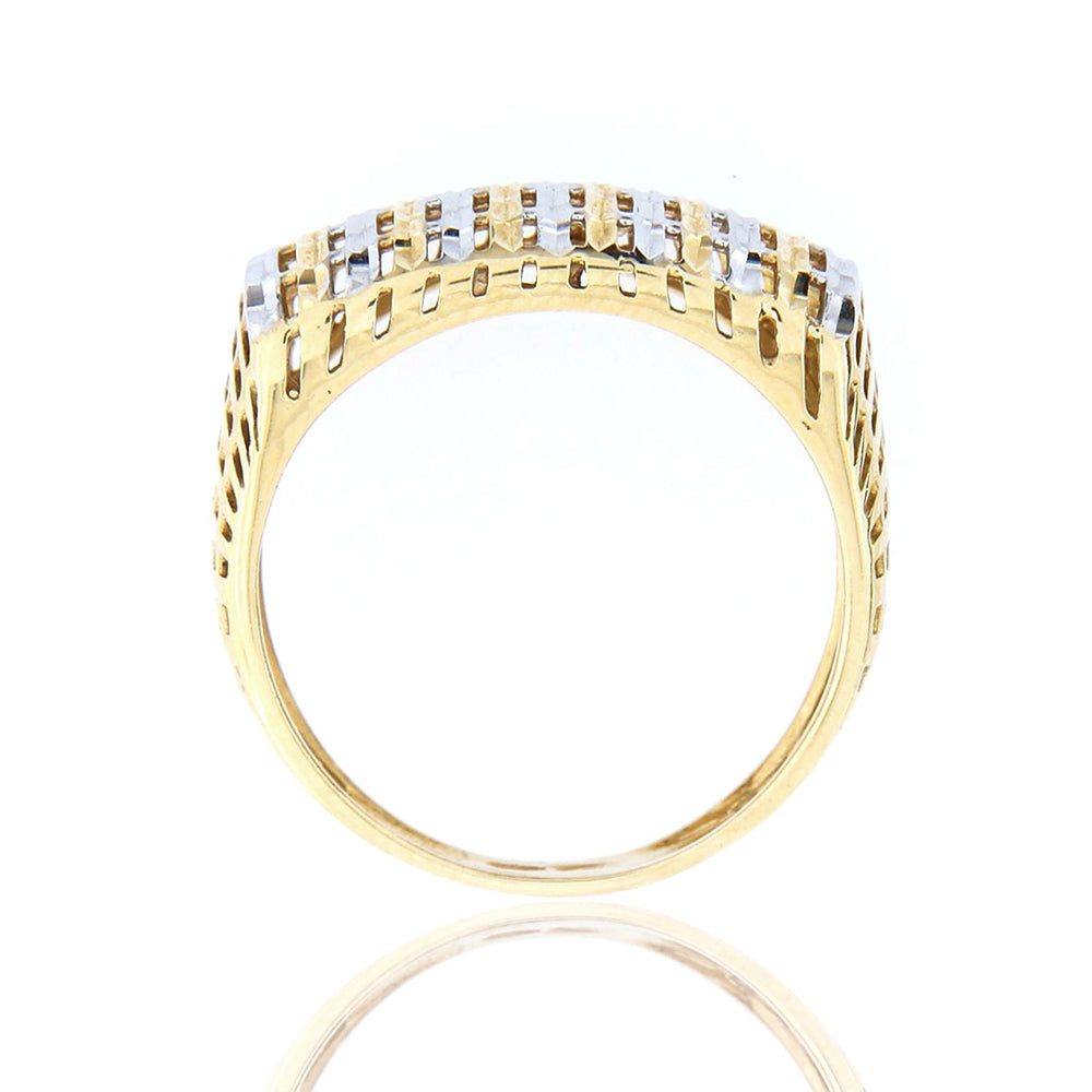 Anello Donna in Oro Giallo e Bianco Diamantato