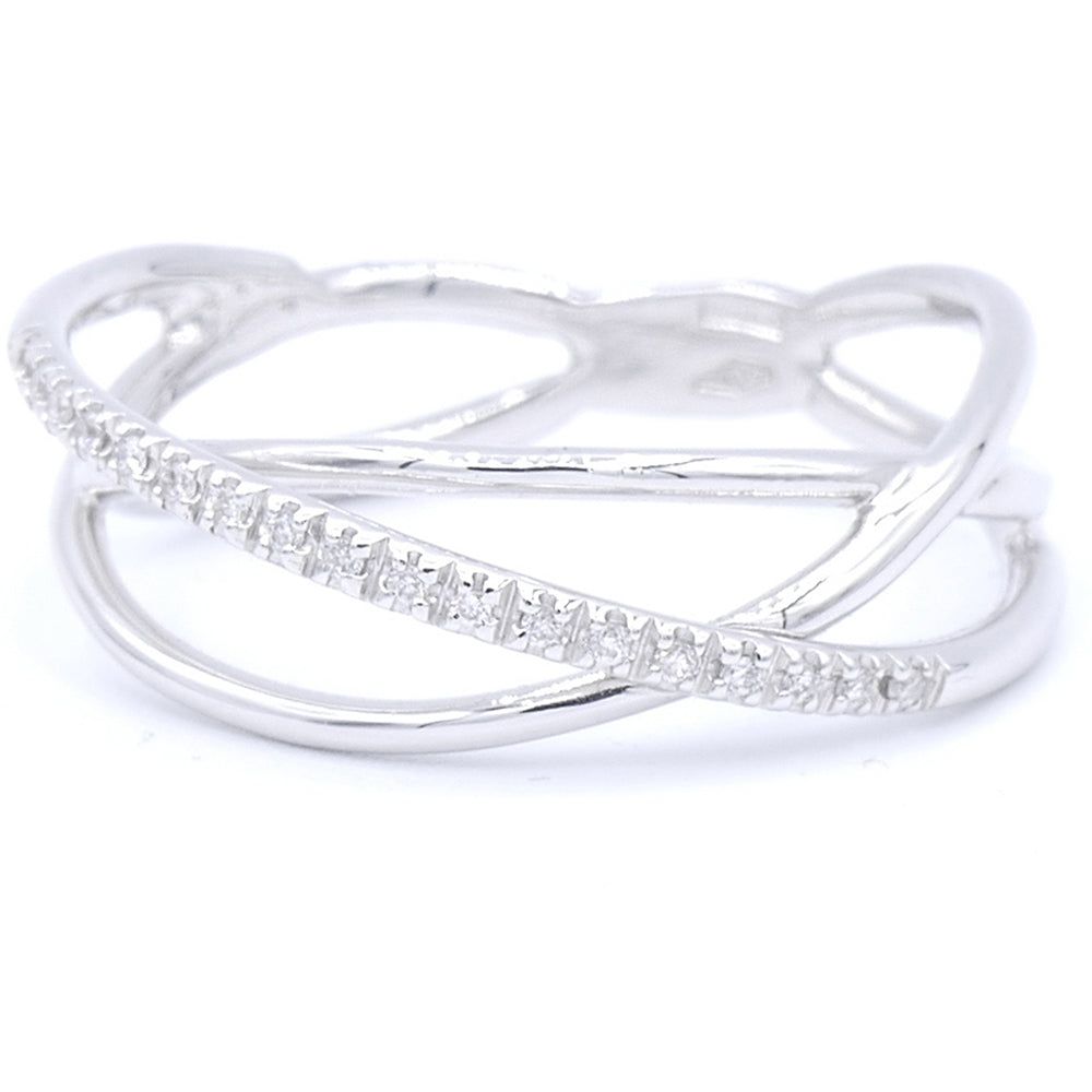 Anello Fantasia Oro Bianco con Diamanti Davite & Delucchi