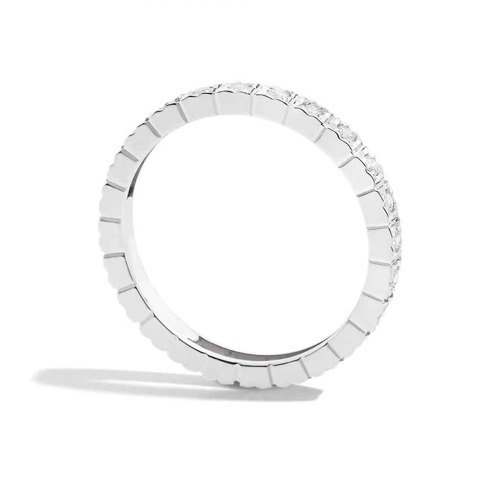 Anello Girodito Oro Bianco con Diamanti Face Cube Recarlo