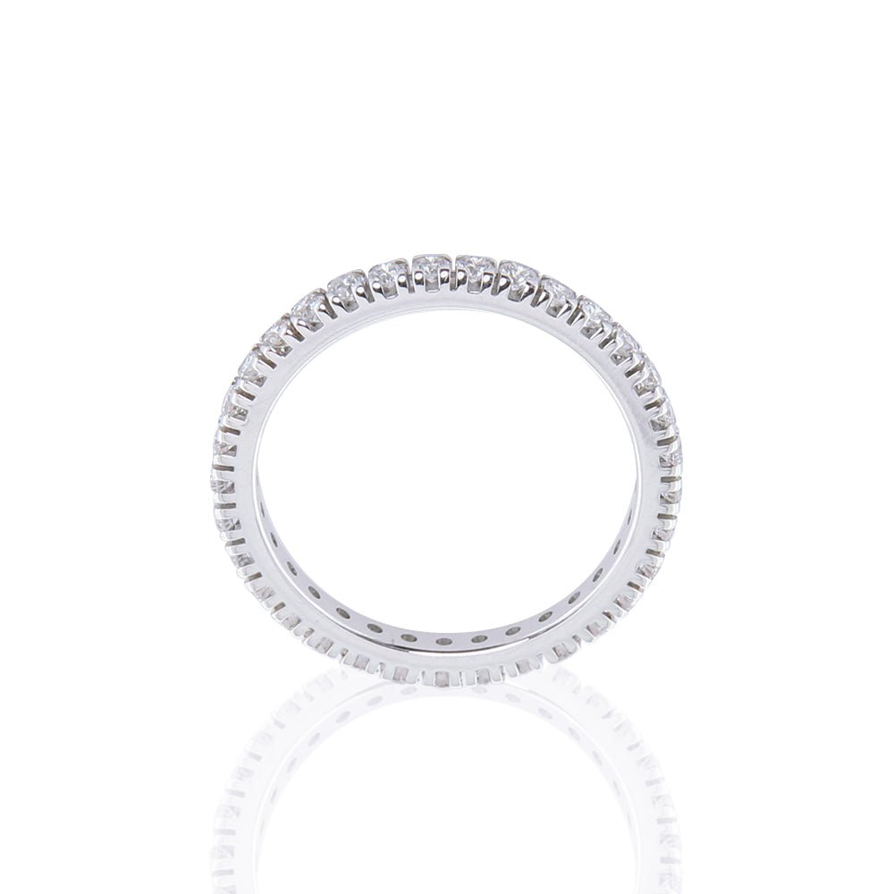 Anello Girodito in Oro Bianco con Diamanti