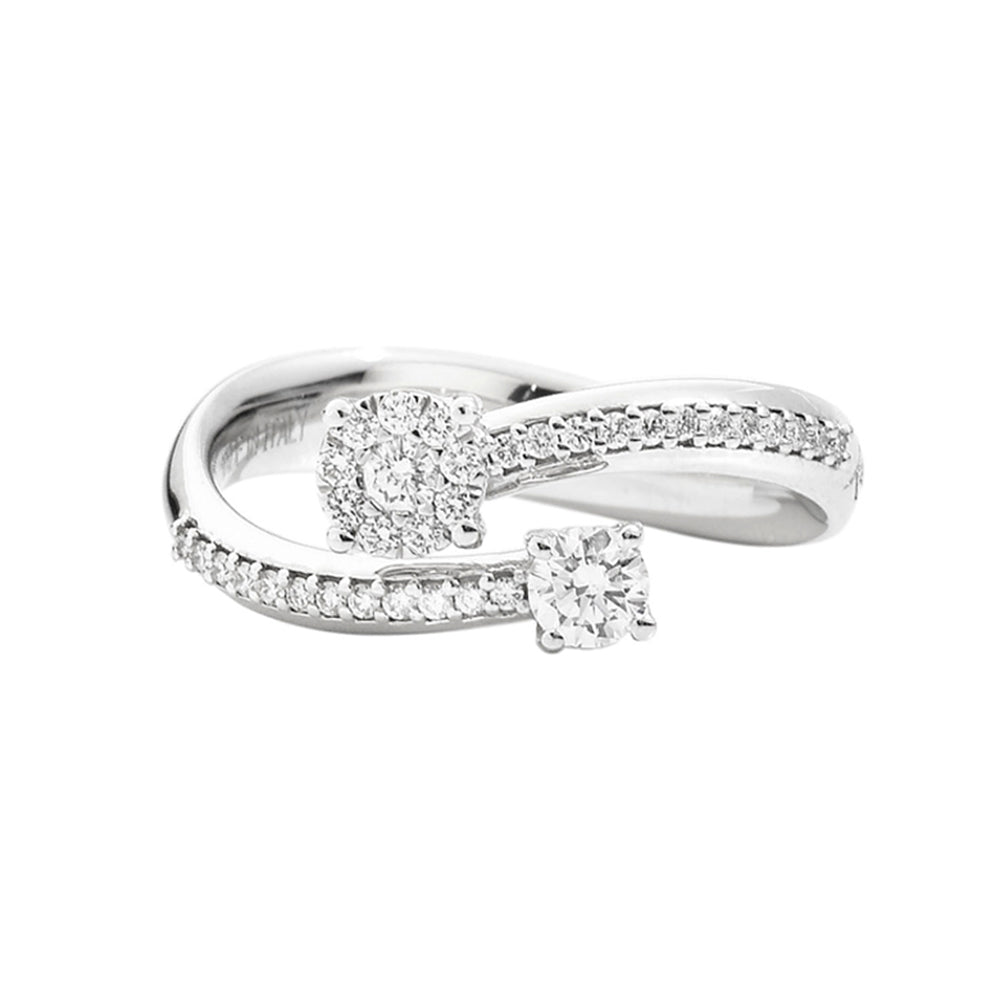 Anello Oro Bianco con Diamanti Face Cub Recarlo - R04CP003034