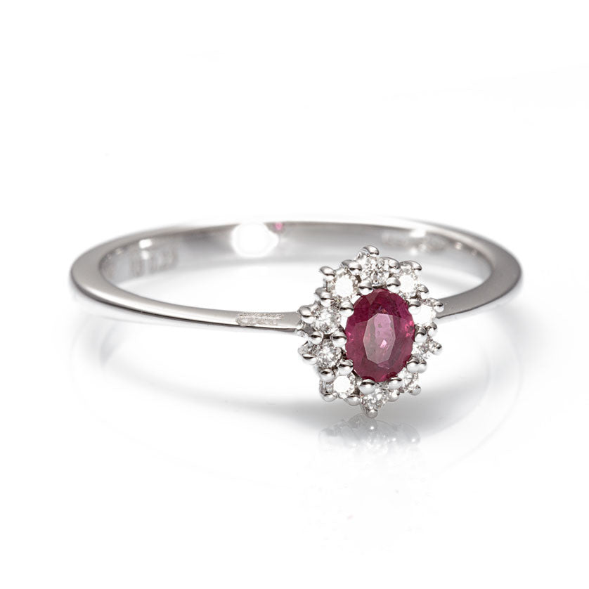 Anello Rosetta con Rubino Rosso AA028996 RB - Davite & Delucchi