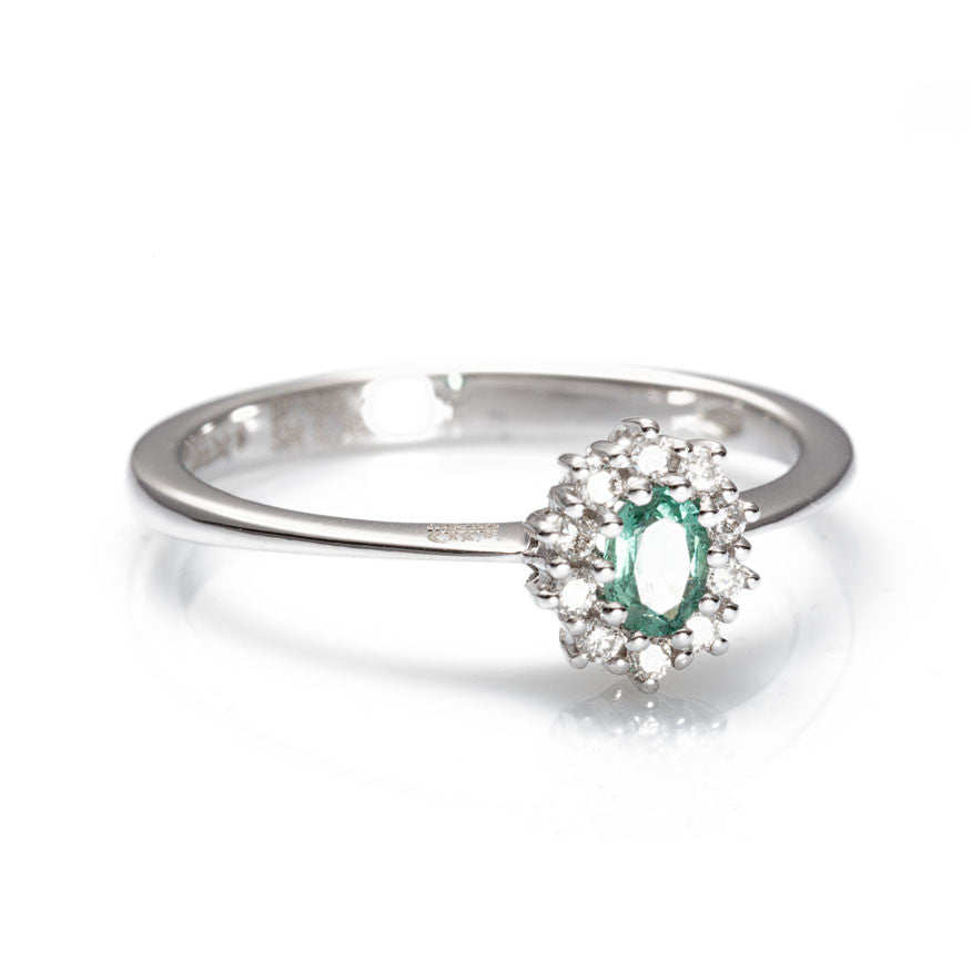 Anello Rosetta con Smeraldo Verde AA028996 SM - Davite & Delucchi