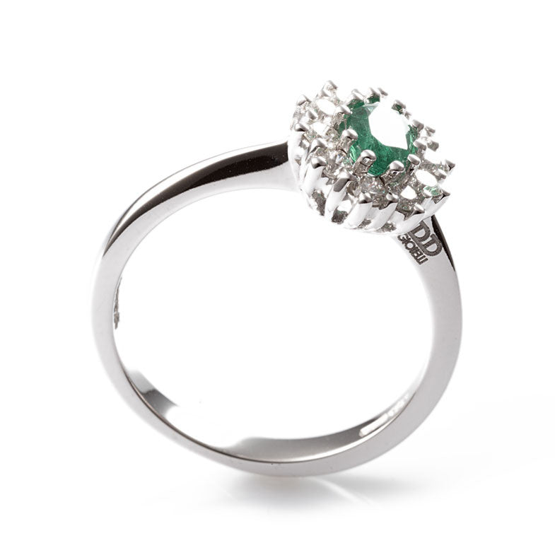 Anello Rosetta con Smeraldo Verde AA028998 SM - Davite & Delucchi