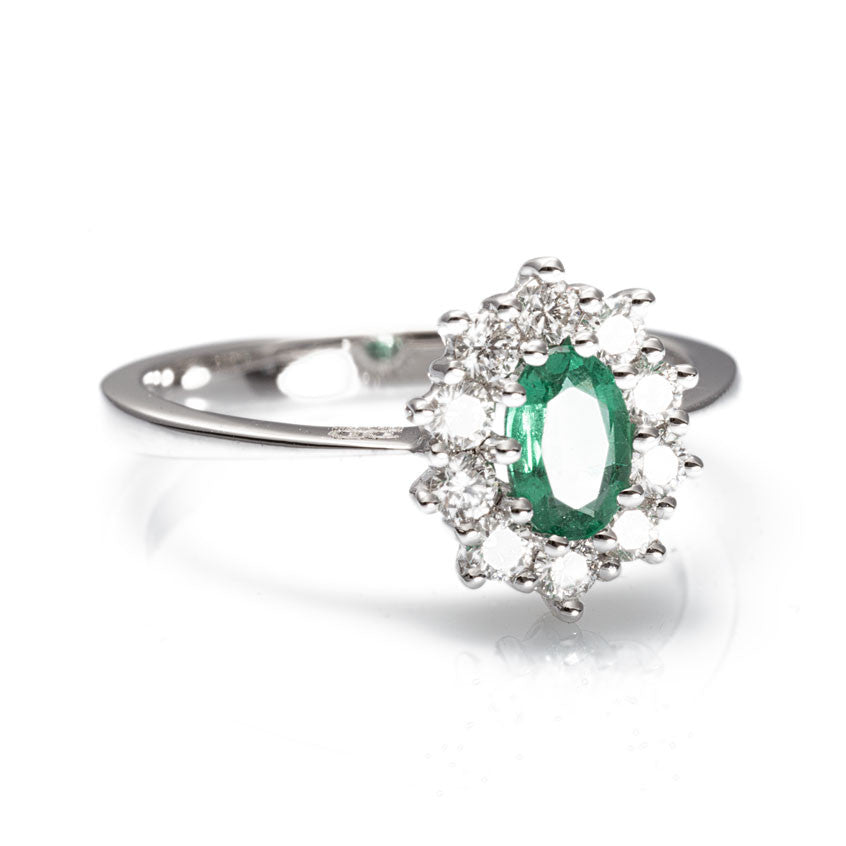 Anello Rosetta con Smeraldo Verde AA028998 SM - Davite & Delucchi