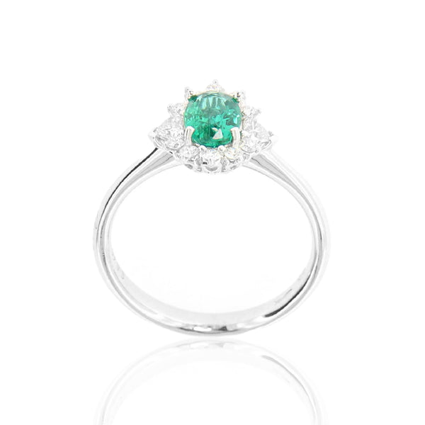 Anello Donna Re Carlo Smeraldo Anello Con Smeraldo E Diamanti