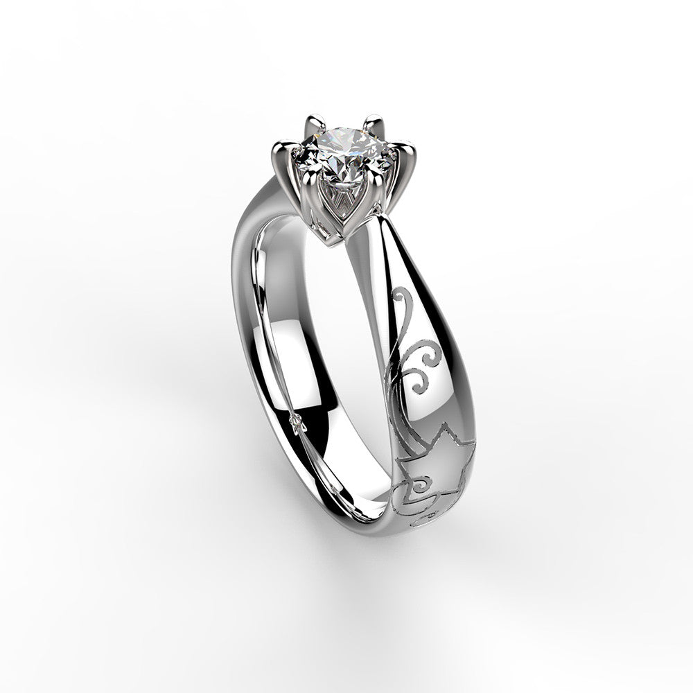 Anello Solitario Florence Oro Bianco con Diamante Recarlo