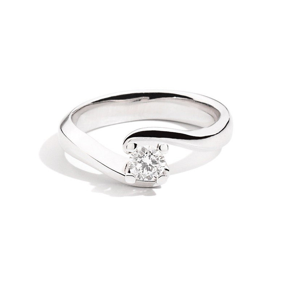 Anello Solitario Maria Teresa Oro Bianco R30SO333/013 - Recarlo