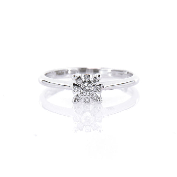 Bague Solitaire Or Blanc Avec Diamants Davite & Delucchi - Modèle AA0309750S - Neuve Avec étiquettes