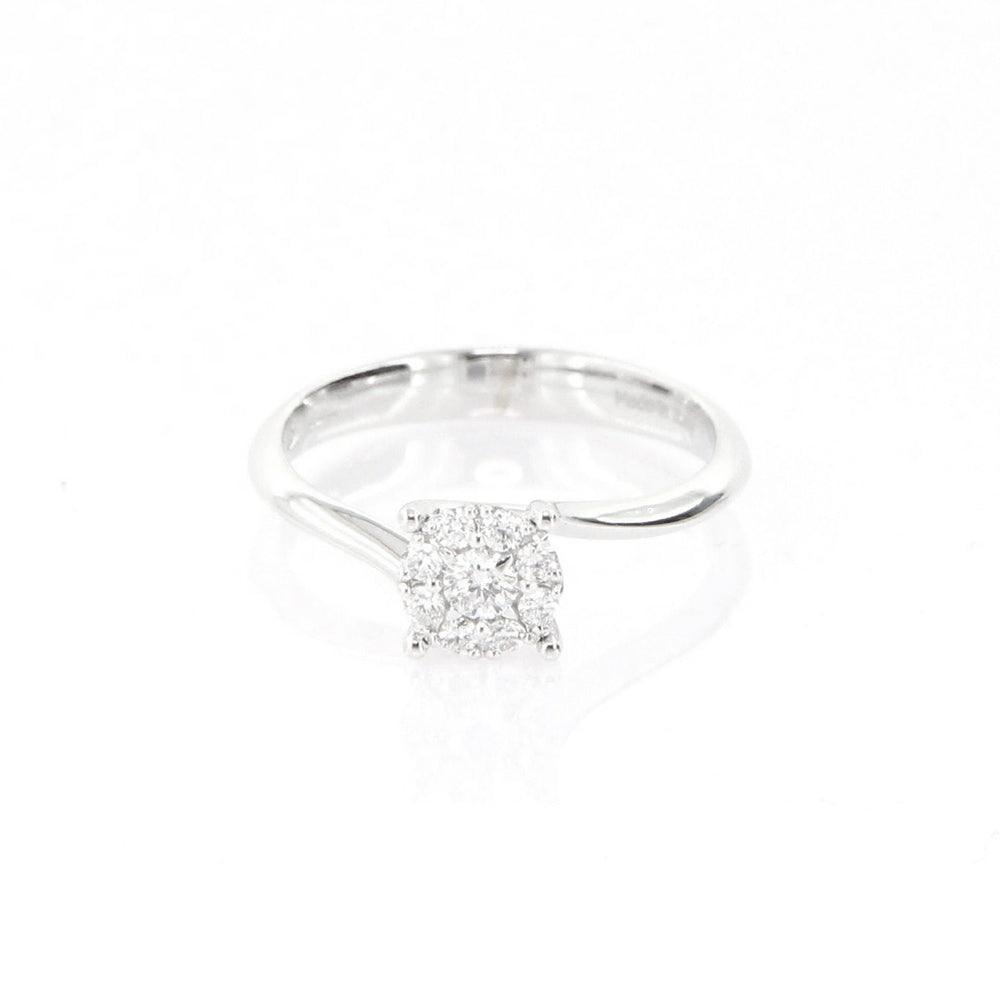 Anello Solitario Multipietra in Oro Bianco e Diamanti Davite & Delucchi