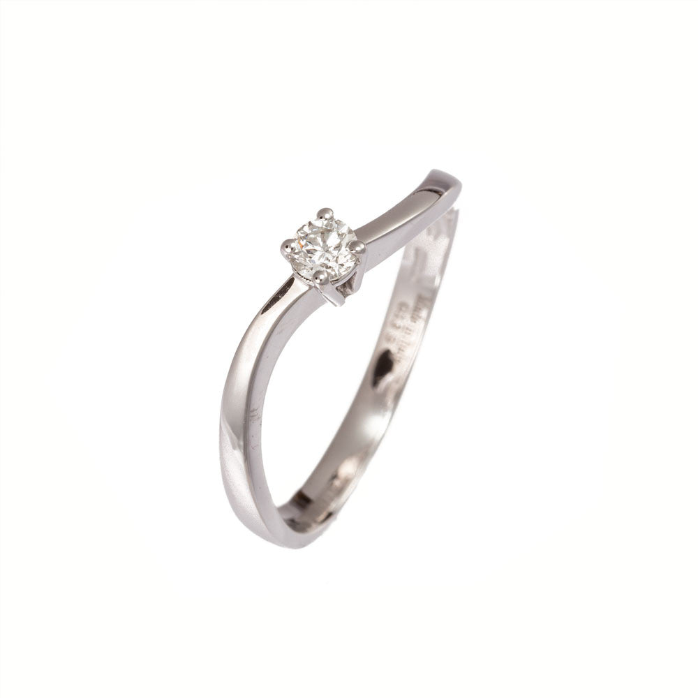 Anello Solitario Oro Bianco AA003054 13S - Davite & Delucchi