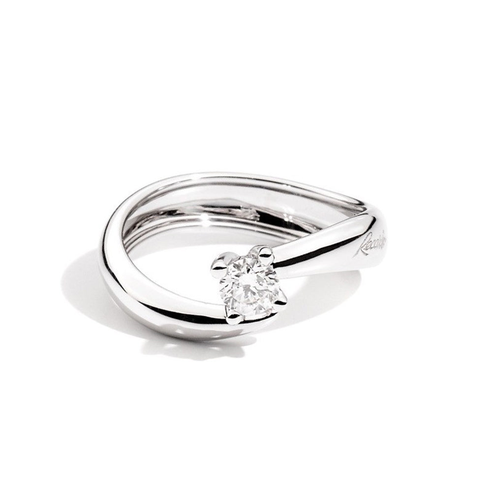 Anello Solitario Oro Bianco con Diamante Eternity Recarlo