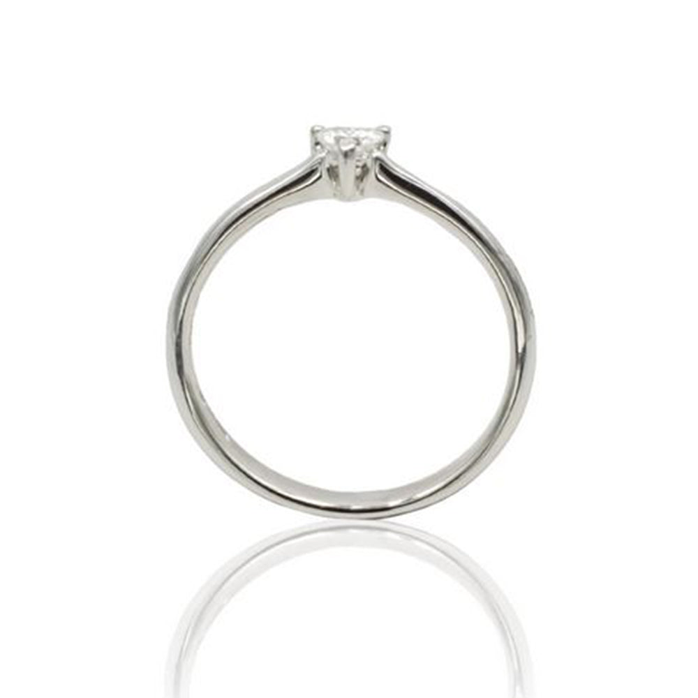 Anello Solitario in Oro Bianco Diamante Cuore Love Recarlo