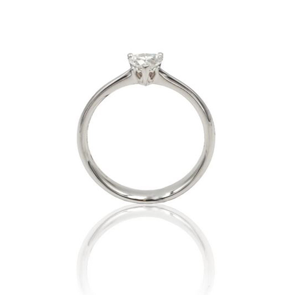 Anello Solitario in Oro Bianco Diamante Cuore Love Recarlo