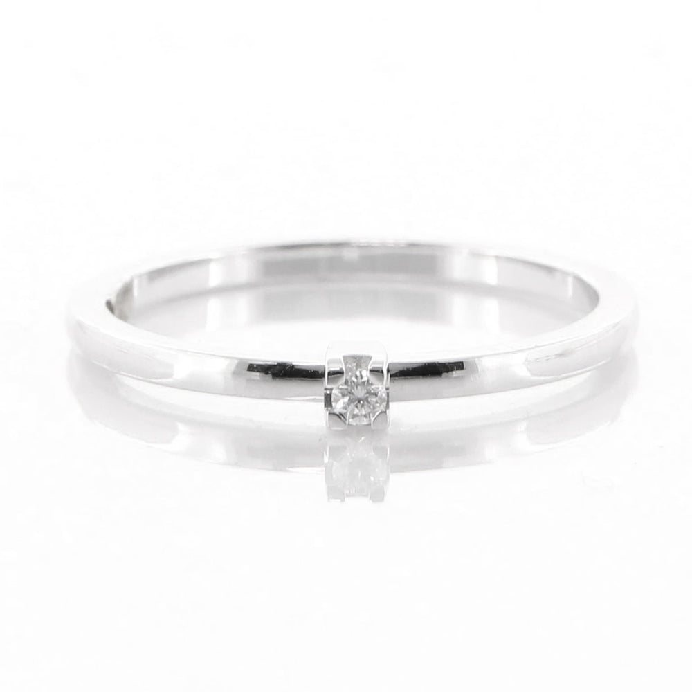 Anello Solitario in Oro Bianco Recarlo