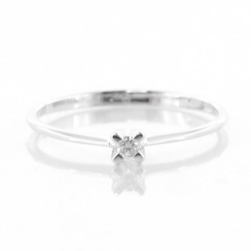 Anello Solitario in Oro Bianco con Diamanti Davite & Delucchi