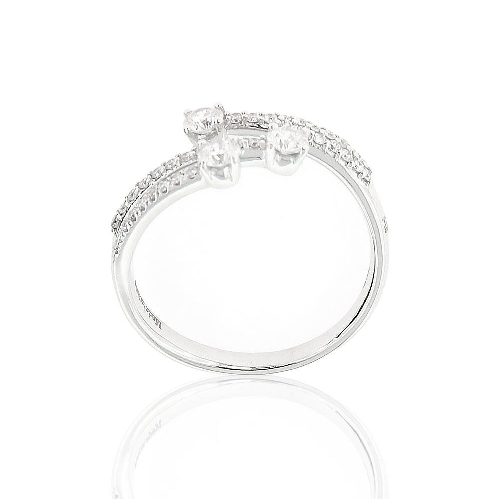 Anello Trilogy in Oro Bianco e Diamanti Davite & Delucchi