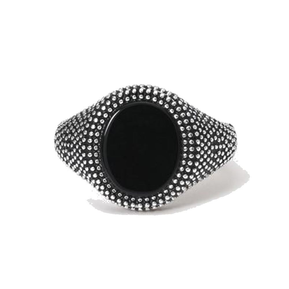 Anello Uomo Mascalzone in Argento Chevalier Agata Nera Mabina Gioielli