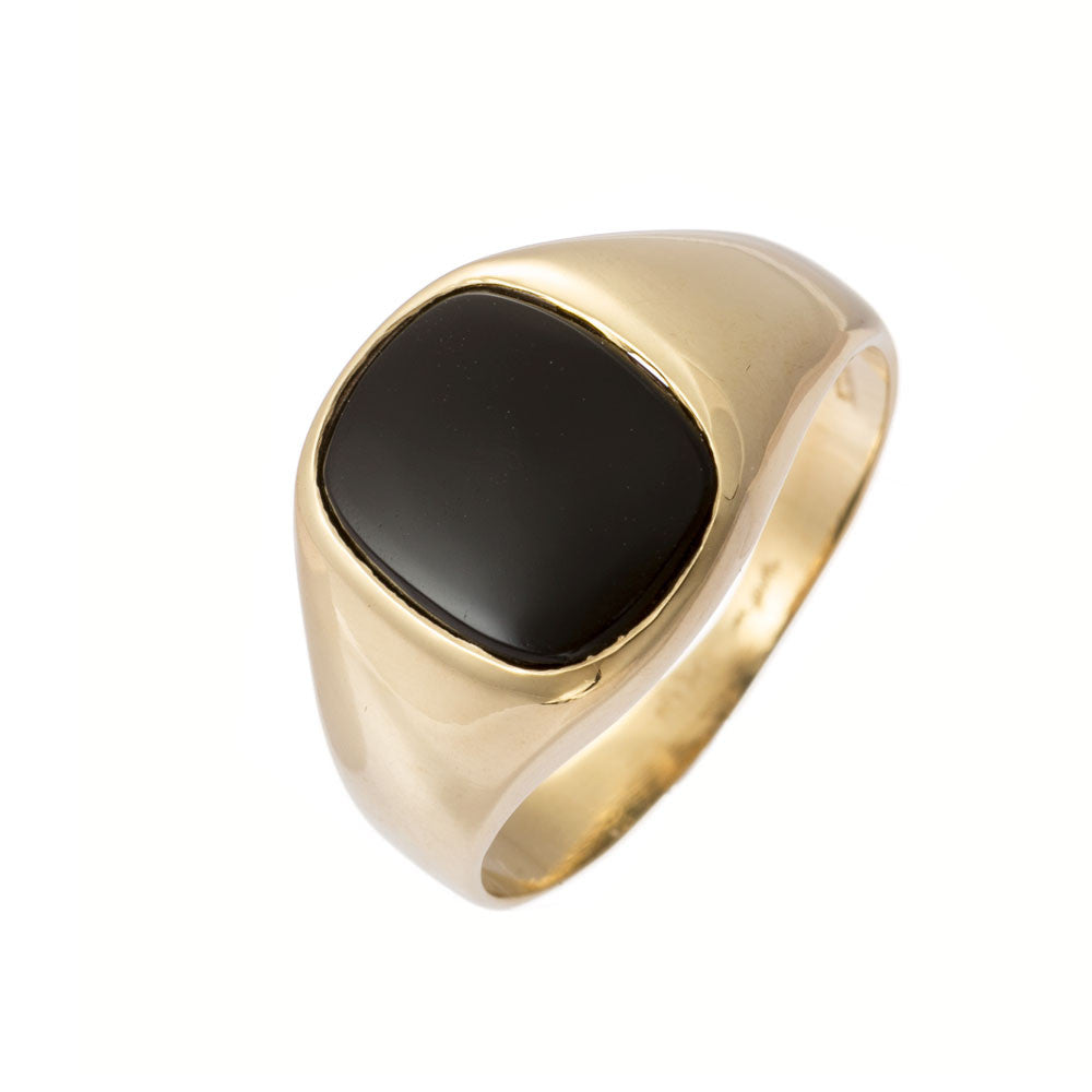 Anello Uomo Oro Giallo e Onice