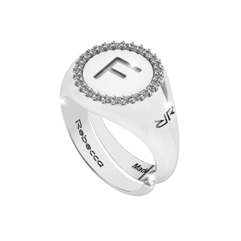Anello Donna con Lettera Iniziale F SWRAZF56 - Rebecca Gioielli