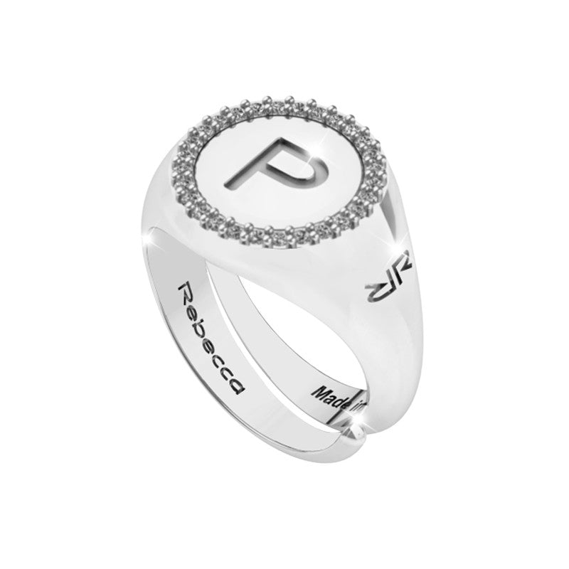 Anello Donna con Lettera Iniziale P SWRAZP66 - Rebecca Gioielli