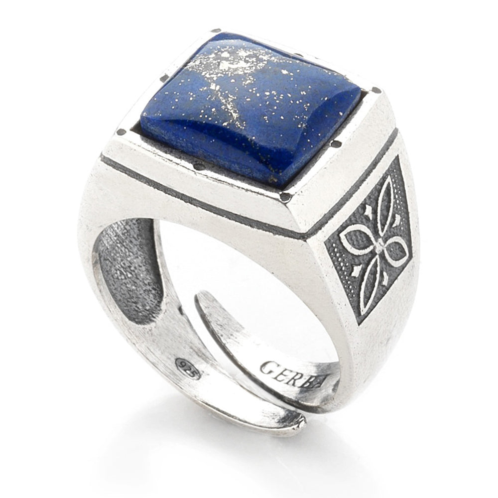 Anello Uomo in Argento e Lapis Gerba Gioielli