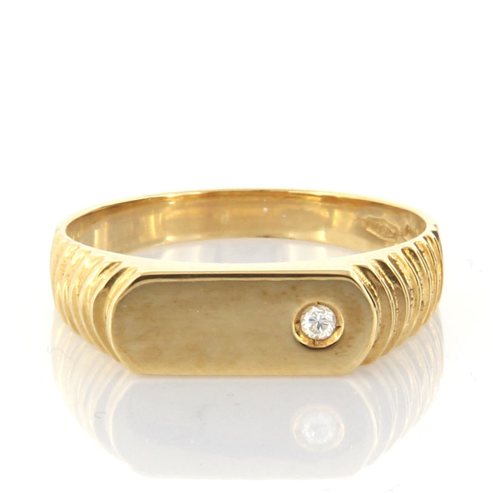 Anello Uomo in Oro Giallo con Diamante