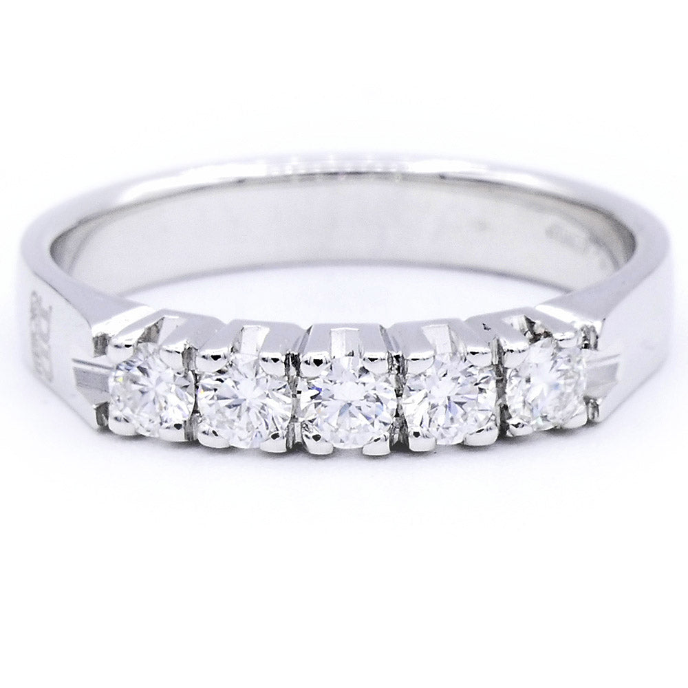 Anello Vera Oro Bianco con Diamanti Davite & Delucchi