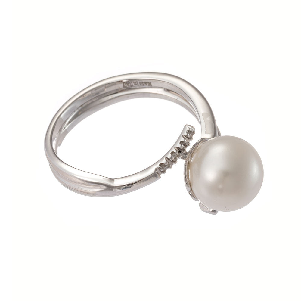 Anello con Perla e Diamanti Oro Bianco AA027854 13 - Davite & Delucchi