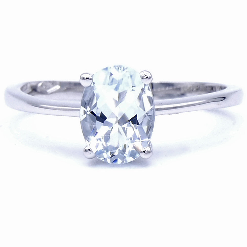 Anello con Pietra Acquamarina Oro Bianco Davite & Delucchi