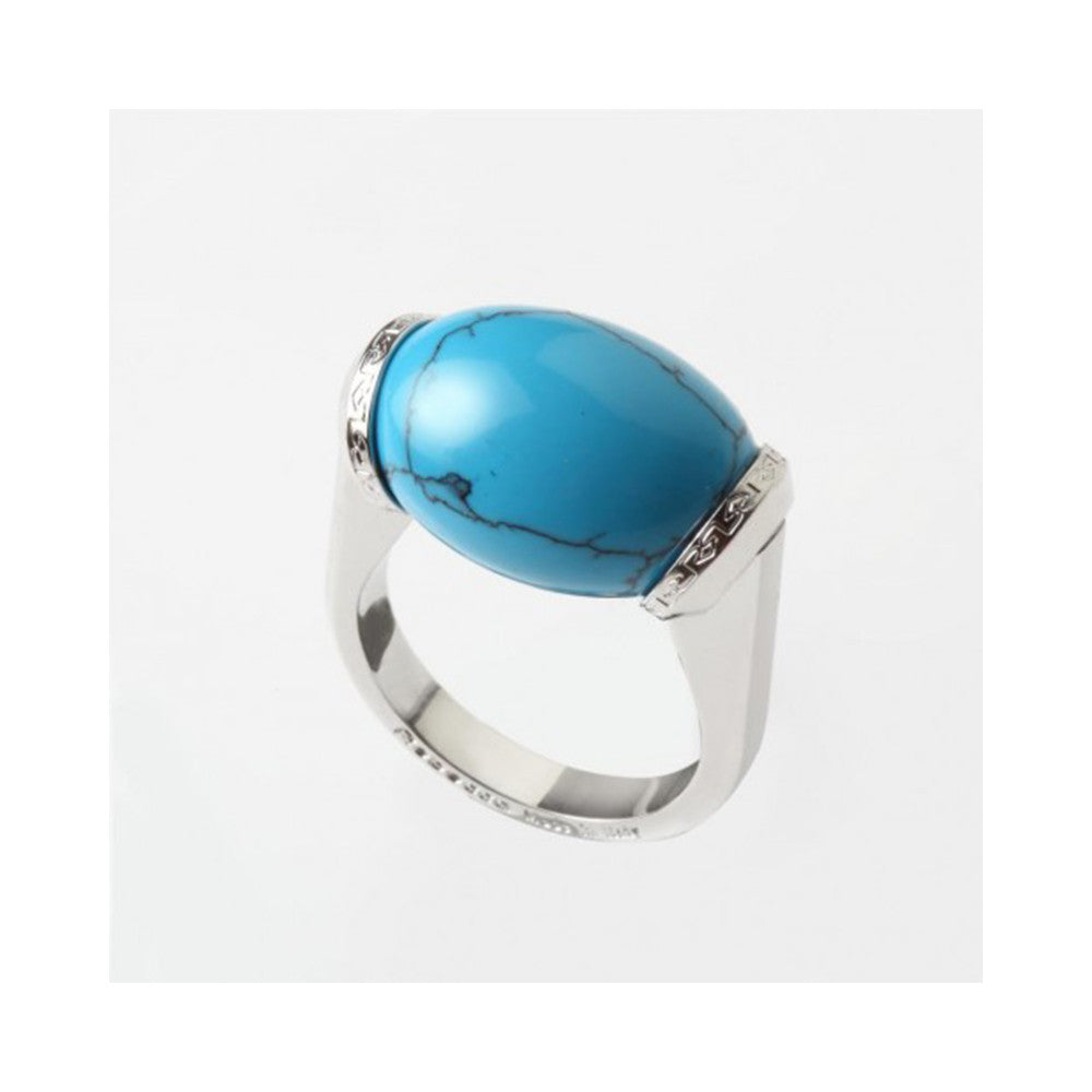 Anello in Bronzo Mediterraneo Pasta di Turchese Rebecca Gioielli