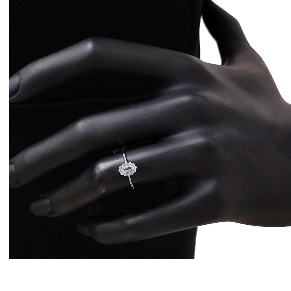 Anello in Oro Bianco con Acquamarina e Diamanti Artlinea