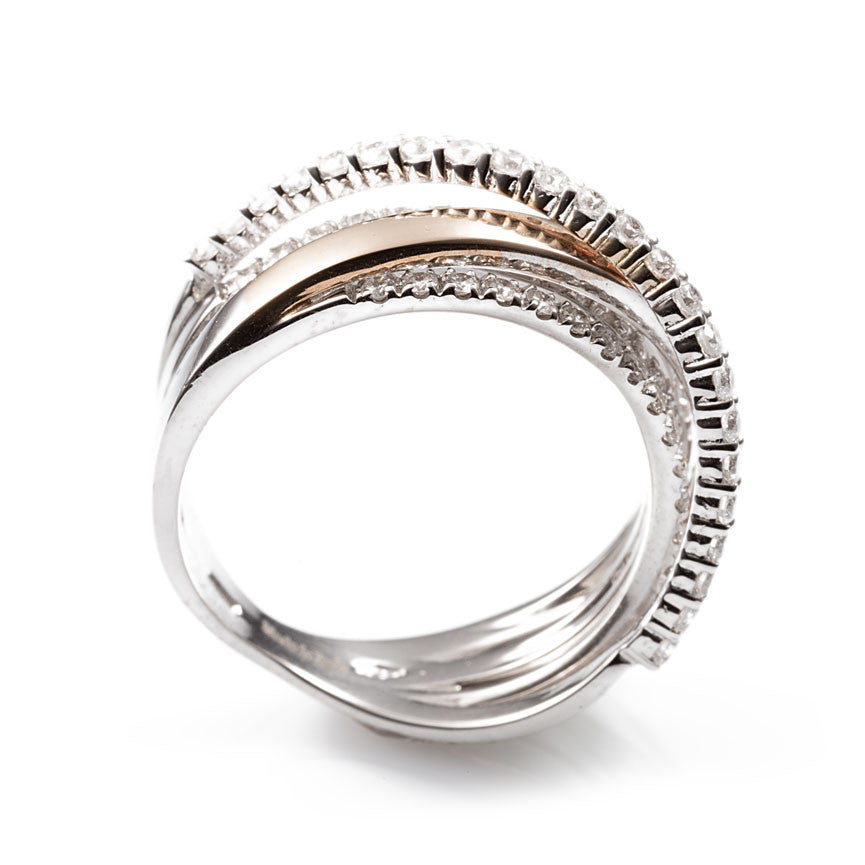 Anello in Oro Bianco e Diamanti AA029821 1S - Davite & Delucchi