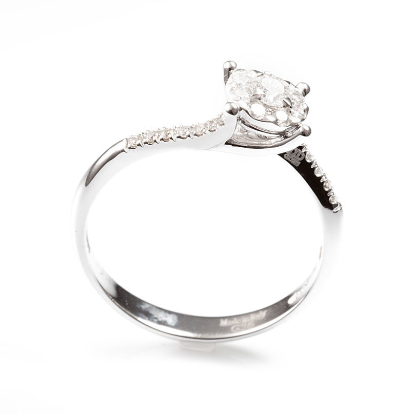 Anello in Oro Bianco e Diamanti AA030200 0S - Davite & Delucchi