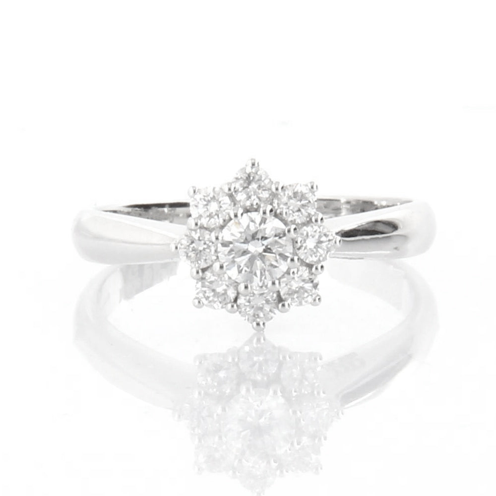 Anello Margherita Oro Bianco con Diamanti Davite & Delucchi